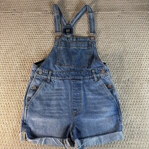 BDG Urban Outfitters Overall Shortalls Blue Denim Med‎ Wash Pockets Buttons Sz M